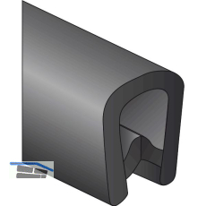 Kantenschutzprofil 14,5x10mm Rolle 100 m, Kunststoff schwarz