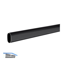 Schrankrohr oval 3000 mm auf Ma� St�rke 0,8 mm Stahl schwarz