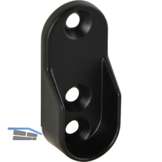 Schrankrohrlager Oval 1 f�r Schrankrohr, 3 Schraubl�cher, Zink schwarz