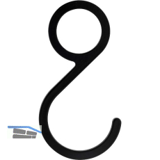 SIMAUSROM Haken f�r Schrankrohr rund D25 mm Aluminium schwarz matt