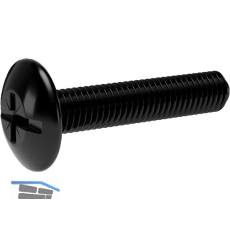 Spezialschraube SO Oval 4/5/6, f�r Schrankrohrlager, M6 x 30mm, Stahl schwarz