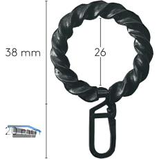 LEHA Vorhangring Rustikal Kunststoff schwarz