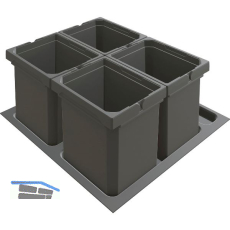 VS ENVI Free Plus Abfalltrennsystem KB 600/H�he 216 mm 4 x 6 L Lava