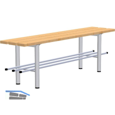 RONTEC Sitzbank freistehend mit Schuhablage 1000 mm Alu natur eloxiert