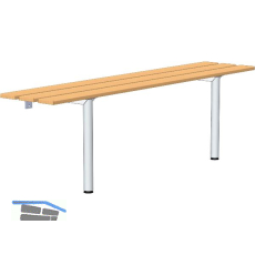RONTEC Sitzbank wandbefestigt 1500 mm Alu natur eloxiert