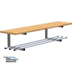 RONTEC Sitzbank wandh�ngend 1500 mm mit Schuhablage Stahl/Buche