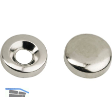 Spiegelkappe 2-teilig zum Aufclipsen, Au�en � 18 mm, Innen � 5 mm, Messing vern.