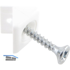 R�ckwandverbinder mit Schraube 3,5 x 25 mm, Kunststoff weiss