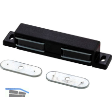 MACO Doppelmagnetschnapper Type 4.2, Haltekraft 4 kg, 1 Loch, Kunststoff schwarz