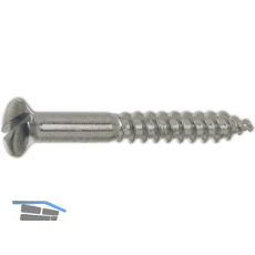 DIN95 3.5 x 20 Stahl vernickelt Holzschraube Linsensenkkopf mit Schlitz