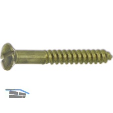 DIN95 3.5 x 25 Messing blank Holzschraube Linsensenkkopf mit Schlitz