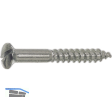 DIN95 4.0 x 50 Messing verchromt Holzschraube Linsensenkkopf mit Schlitz