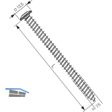 SFS Fenstermontageschraube Flachkopf 7,5x42