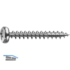 SPAX Halbrundkopf 5.0x 20 Vollgewinde Pozidriv 2 Wirox-Silber