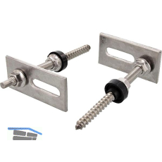 Stockschrauben mit Adapterblech + Mutter + EPDM M10x250 - Edelstahl A2