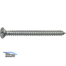 DIN7982C 4.2x 80 Phillips Kreuzschlitz verzinkt Senkkopf-Blechschraube ~ISO 7050