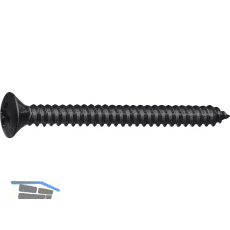 DIN7983C 4.8x 16 PH-Kreuzschlitz verzinkt schwarz Linsen-Blechschraube ~ISO7051