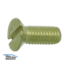 ~ISO2009 M 2x 6 Messing blank Senkschraube mit Schlitz (DIN963A)
