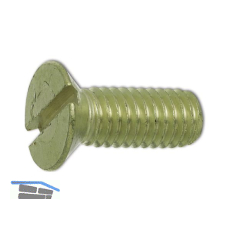 ~ISO2009 M 6x 20 Messing blank Senkschraube mit Schlitz (DIN963A)