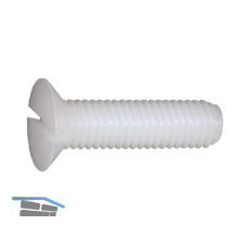 ~DIN963A M 4x 25 PA 6.6 Polyamid natur Senkschraube mit Schlitz