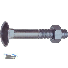 DIN603 M12x260 verzinkt Torbandschraube mit Mutter