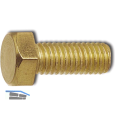 DIN933 M12x 50 Messing blank Sechskantschraube ohne Schaft
