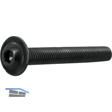 ISO7380-2 010.9 M 4x30 verzinkt-schwarz Linsenschraube mit Flansch und ISK