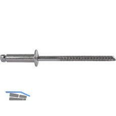 ISO15983 Blindniete Flachkopf 5.0x14 Edelstahl A4 mit Edelstahldorn A4