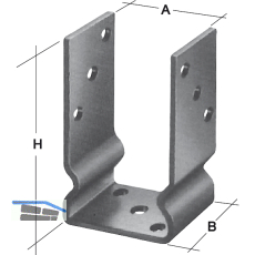 Pfostenlasche U-Form 81 mm feuerverzinkt