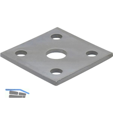 PITZL 5-Lochplatte f�r Gewinde M20 80x80x5 ZiNiP beschichtet