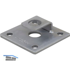 PITZL 5-Lochplatte f�r M24 mit Sicherungslasche 80x80x5 ZiNiP beschichtet