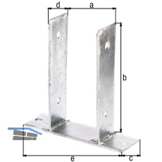 Pfostentr�ger C-Form 91X50X210 feuerverzinkt