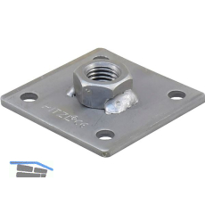 PITZL 5-Lochplatte 100x100x6 mit Mutter M20 verschwei�t ZiNiP beschichtet