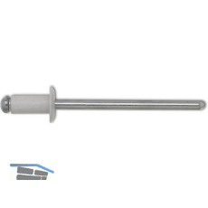ISO15977 Blindniete Flachrundkopf 4.0x12 Aluminium mit Stahldorn RAL9010 wei�