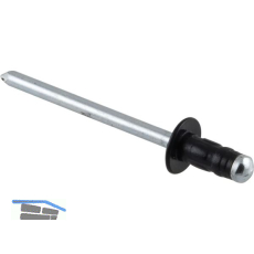 ISO15977 Blindniete Flachrundkopf 4.0x10 Aluminium mit Stahldorn RAL9005 schwarz