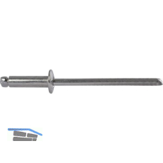 ISO15983 Blindniete Flachrundkopf 3.2x10 Edelstahl mit Edelstahldorn
