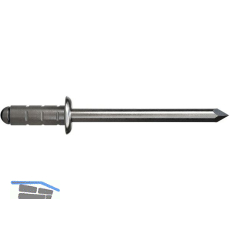 GESIPA Poly Grip Mehrbereichsniete Flachrundkopf 4.8x30 Aluminium mit A2-Dorn