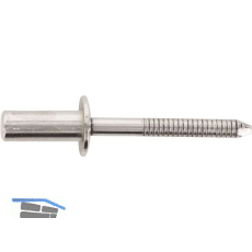 ISO16585 Dichtblindniete Flachrundkopf 6.4x 20 Edelstahl mit gerilltem Nietdorn