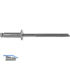 ISO15983 Blindniete Flachkopf 3.0x10 Edelstahl A4 mit Edelstahldorn A4
