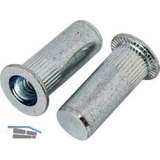 Blindnietmutter Flachrundkopf r�ndl. Rundsch. geschl. M 8x26.5 Stahl verzinkt