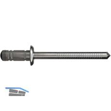 GESIPA Blindniete G-Bulb Flachrundkopf 6,4x 23 Stahl verzinkt mit Stahldorn