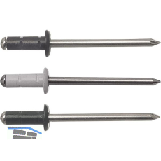 Mehrbereichsniete FRK 4.0x 9.5 Aluminium mit Edelstahldorn RAL9006 wei�alu