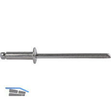 ISO15983 Blindniete Flachrundkopf 6.4x15 Edelstahl mit Edelstahldorn