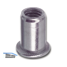 Feingewinde Blindnietmutter Flachkopf M10x1x21 Stahl verzinkt / SB-20