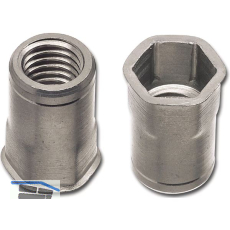 Blindnietmutter kl. Senkkopf mit Sechskantschaft offen M 4x12 Stahl verzinkt