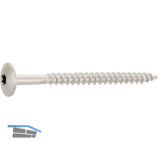 Trespo Fassadenschraube Linsenkopf 4,8x 32 Torx 20 Edelstahl A2