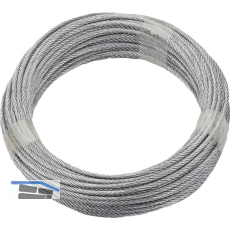 D�RNER + HELMER Ruck-Zuck Stahlseil 3mm, 6x7 + 1 FE verz. Ring 20m