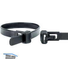 WKK Kabelbinder 7.6x370 schwarz Polyamid 6.6 - wiederl�sbar