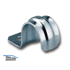 Befestigungsschelle halb 22 mm verzinkt mit einem Befestigungsloch