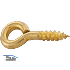 Ringschraube mit Holzgewinde 2,8x10 Stahl vermessingt